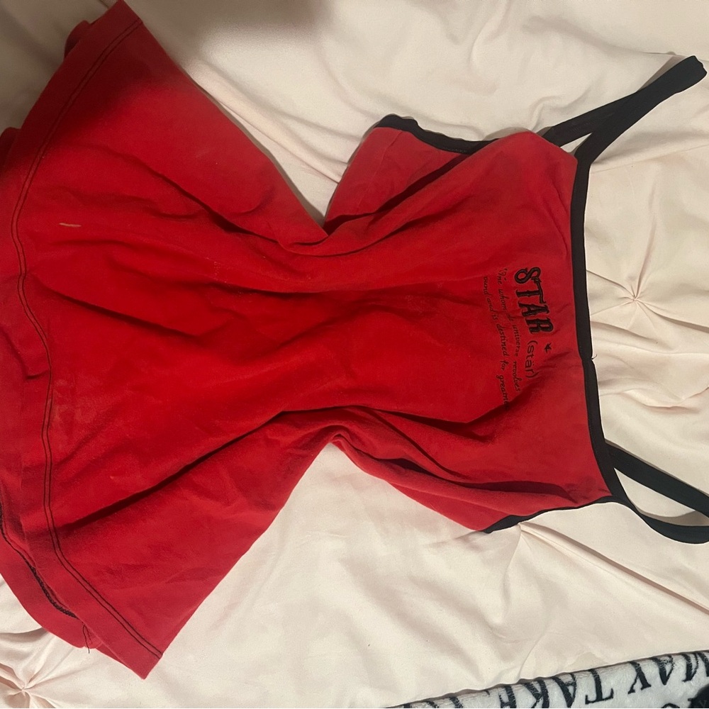 No Boundaries Red and Black Tank Top